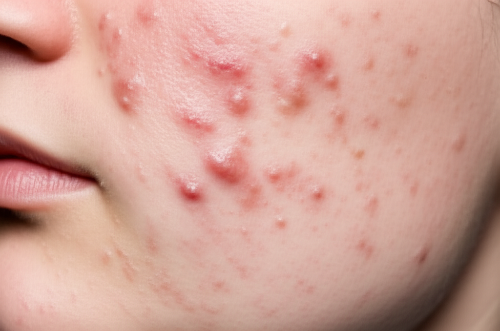 Sarah M. before treatment